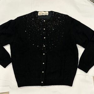 Vintage Dream Black Beaded Women's Cardigan